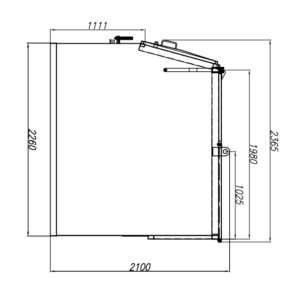 Front lastarcontainer med plastluckor (CFL8PL)